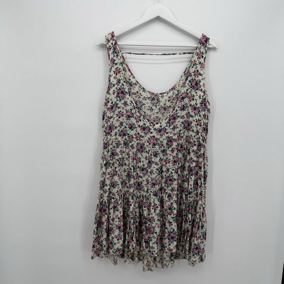 Crush by ABC Family Floral Mini Dress Rayon Size Large Coquette Ruffle Y2k - Picture 8 of 10